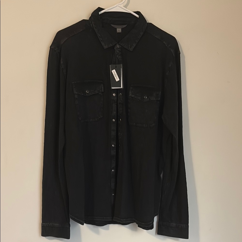 Black Long Sleeve Button-Up Shirt